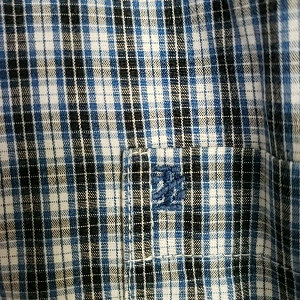 IZOD Shirt Mens Large Blue Check Long Sleeve 100% Cotton Button-Down Casual - Picture 4 of 10